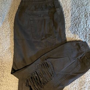 Black Denim Joggers